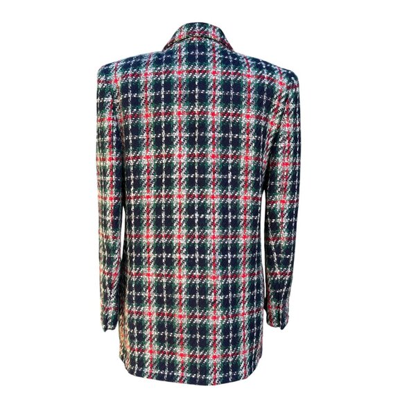 Liz Claiborne Collection Vtg Womens Plaid Tartan Wool Blend Blazer Jacket Sz 12 - Picture 3 of 9